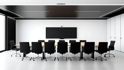 Wall Mural - conference room black chairs