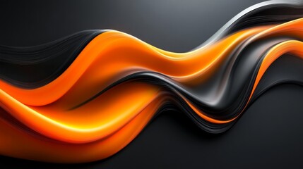 Poster - Abstract Wavy Neon Composition