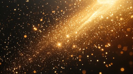 Canvas Print - Golden Light Particles Background