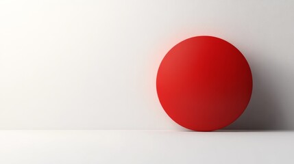 Sticker - Minimalist Red Oval on White Background