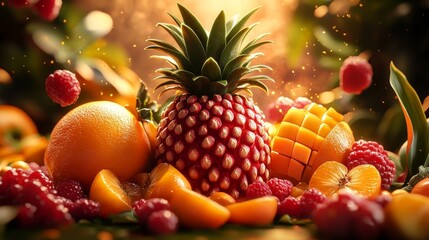 Wall Mural - Tropical Fruit Medley