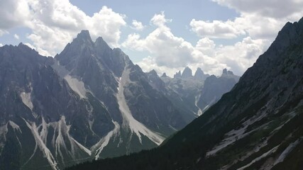 Wall Mural - aerial view of the three peaks of lavaredo in trentino alto adige