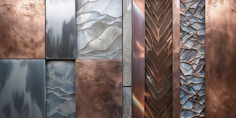 Wall Mural - Copper and metal wall texture pattern design