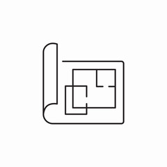 architectural blueprint icon sign vector