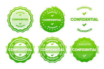 Poster - Confidential Secure Guarantee stamps. Badge or stamp for commerce website. Vector illustration.