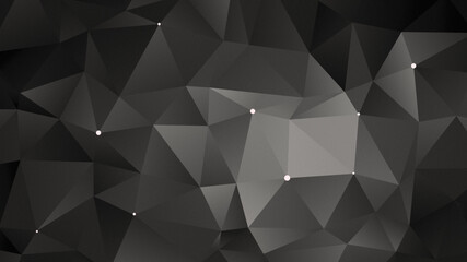 Poster - Abstract and modern grainy polygon vector pattern background in black and white. High resolution full frame 3D triangular low poly style futuristic background with copy space.