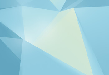 Poster - Light blue and light green abstract geometric triangle background. High resolution full frame triangular background with copy space.