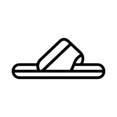 slipper icon or modern line symbol. Vector line art and icon design with bold outline. Black and white Pixel Perfect minimalistic symbol isolated white background. Silhouette simple thin sign