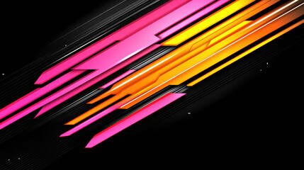 Poster - vibrant abstract lines on black background