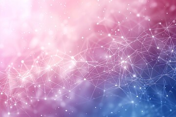 A pink and blue background with lines and dots