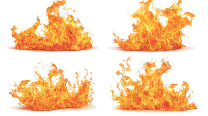 Poster - Vivid Flames Collection on White for Creative Use Generative AI