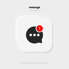 Aufkleber - New message notification concept on realistic smartphone mockup. New email pop up. Incoming, open messaging. Chatting, mail, post, letter symbol, sign, emblem with new notification for UI UX website