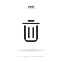 Aufkleber - Flat trash, delete, recycle, cleaning, clean, erase, cross vector icon, symbol, sign, emblem, button, push button on white background for UI UX, website, mobile app.