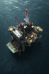 Wall Mural - offshore oil and gas platform Generative AI