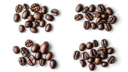 Poster - Assorted Coffee Beans Collection Isolated on a White Background Generative AI