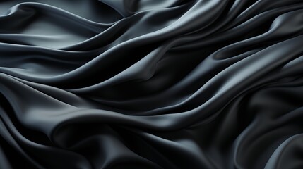 Wall Mural - black silk satin background