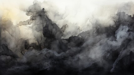 Wall Mural - Black watercolor abstract painted background.