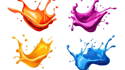 Poster - colorful paint splashes captured in a vibrant collection on white generative ai