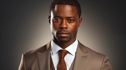 Wall Mural - Business man portrait isolated on white transparent background, Afro businessman in suit, crossed arms, PNG