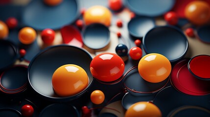 Wall Mural - circles in different shapes on abstract background with geometric pattern