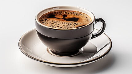 Wall Mural - coffee cup isolated on a white background, coffee cup/mug with hot black coffee