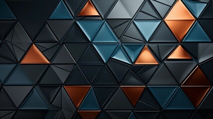 Wall Mural - Polished, Semigloss Wall background with tiles. Triangular, tile Wallpaper