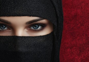 Poster - Mysterious woman in black veil