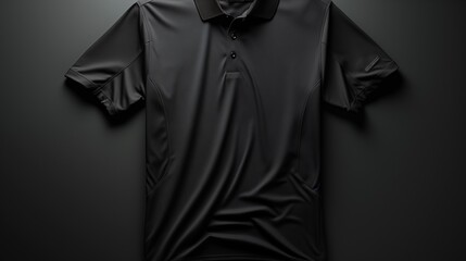 Wall Mural - realistic mockup of male black polo shirt.