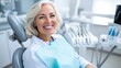 © Pinklife - A senior woman with bright eyes and a wide smile experiences joy during a dental checkup, highlighting health care's positive impact and human satisfaction.