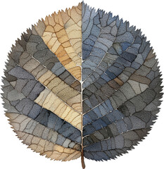 Wall Mural - Abstract Watercolor Leaf with Veins   Autumn Colors  Nature Art