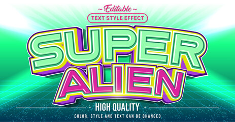 Poster - Editable text style effect - Super Alien text style theme.