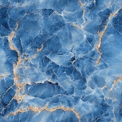 Wall Mural - seamless blue marble texture with intricate patterns