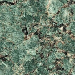 Wall Mural - seamless green granite texture with dark veins