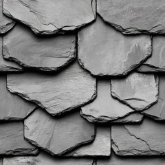 Photo of a seamless roof tile texture with overlapping slate tiles