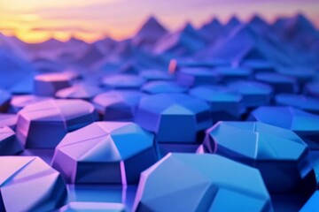 Wall Mural - abstract blue cubes background