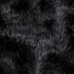 Photorealistic seamless texture of black cat fur