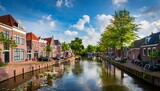 amersfoort canal with traditional dutch buildings on the margins amersfoort utrecht province the netherlands europe