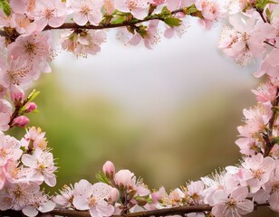 blooming spring branch frame s blossom flowering trees pastel spring summer photo frame