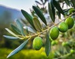 © Arber - green olive on a branch in the garden of bursa province marmara region anatolia minor turkey eurasia