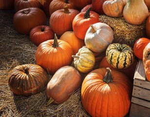 pumpkins background varieties of autumn harvest on halloween farm market local festival for thanksgiving day rural fall store homegrown organic eco friendly food types of squash jack o lantern