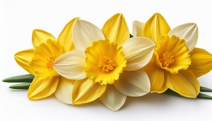 yellow spring flowers daffodils isolated on white background with clipping path flowers objects for design advertising postcards narcissus flowers