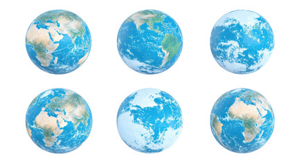 Poster - Set of Green Planet Earth Models Isolated Against a Clean Background Generative AI