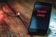 © Dina - Smartphone screen displaying a scam call alert, symbolizing fraud or telecommunication security issues