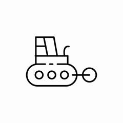 bulldozer robot icon sign vector