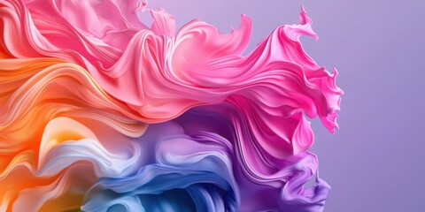 Poster - Vibrant Abstract Digital Art Background with a Rainbow Cascade of Colors