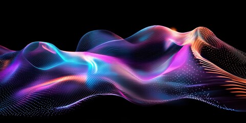Poster - Dynamic Wave Lines in Diverse Colors Flowing in a Captivating Display
