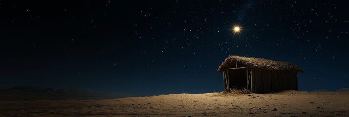 large star and manger