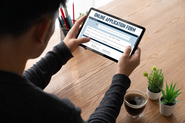 Poster - online application form for modish registration on the internet website