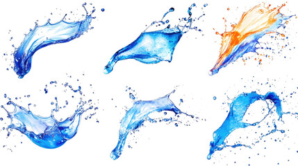 Poster - Diverse Collection of Vibrant Liquid Splashes Captured in Motion Generative AI