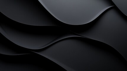 Abstract black wavy surface with smooth flowing lines.